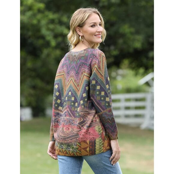 Women Christmas Sweater Graphic Print Oversized Pullover Picture 35 Loose Top - Picture 3 of 6